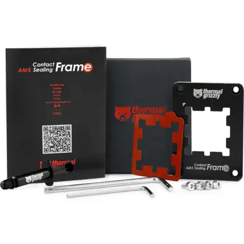 Thermal Grizzly AMD AM5 Aluminum Contact Sealing Frame CPU Socket Secure Frame, Protects The Exposed Components Of The Ryzen 7000/8000/9000 CPUs