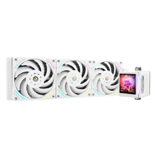 Thermalright Elite Vision 360 WHITE ARGB CPU Liquid Cooler w/ 2.7" IPS LCD Display, High Performance AIO w/ 3x TL-K12W