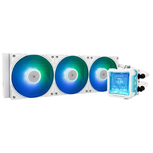 Thermalright Frozen Warframe PRO 360 WHITE ARGB CPU Liquid Cooler w/ 2.7" IPS LCD Display For Pictures, GIF Animations, High Performance AIO w/ 3x TL-P12W-S Fans