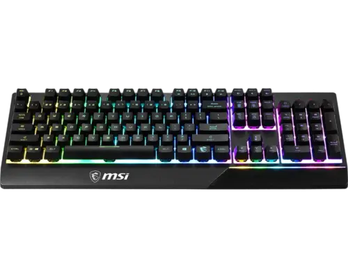 MSI VIGOR GK30 RGB Gaming Keyboard, 6-Zone RGB Lighting, Water Repellent & Splash-Proof, Mechanical-Like Plunger Switches, Black - Image 2