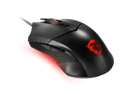MSI Clutch GM08 Gaming Mouse, 4200 DPI, Optical Sensor, 3 Adjustable Weights, Red LED Lighting, Symmetrical Design, Black - Image 2