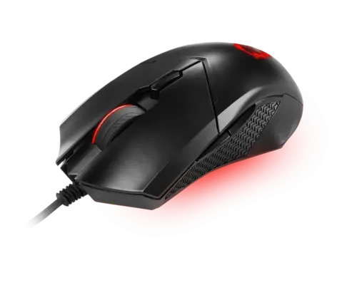 MSI Clutch GM08 Gaming Mouse, 4200 DPI, Optical Sensor, 3 Adjustable Weights, Red LED Lighting, Symmetrical Design, Black - Image 3
