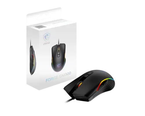 MSI FORGE GM300 Lightweight Gaming USB RGB Adjustable up to 7200 DPI 7-Button Desktop Laptop Gaming Mouse - Black - Image 4