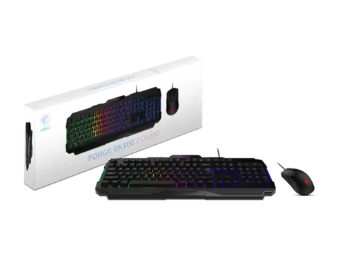 MSI FORGE GK100 COMBO AR-ENG – Gaming RGB Keyboard & Mouse Set, 19-Key Anti-Ghosting, 6400 DPI Optical Sensor - Image 4