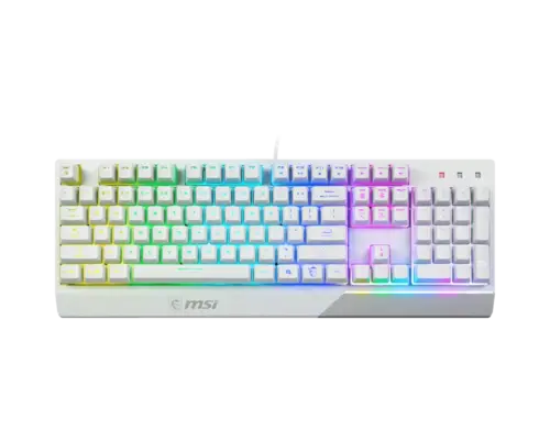 MSI VIGOR GK30 WHITE RGB Gaming Keyboard, 6-Zone RGB Lighting, Water Repellent & Splash-Proof, Mechanical-Like Plunger Switches - Image 4