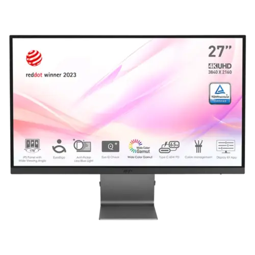 MSI Modern MD271UL 27" IPS 4K Sleek & Ultra-Slim 10bit 139% SRGB EyesErgo  & Eye-Q Technology HDMI, DP Port, USB C