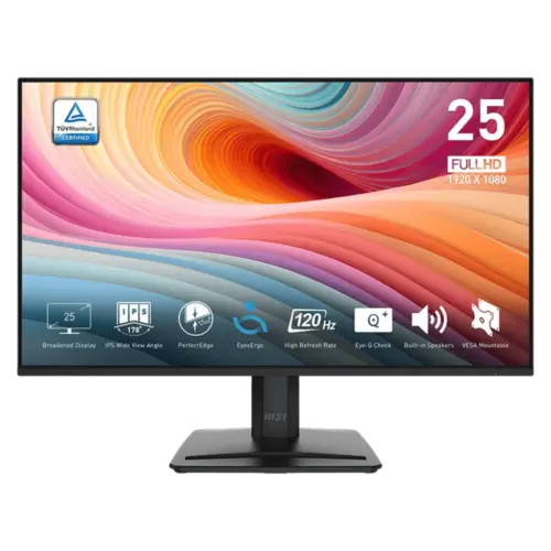 MSI PRO MP251 E2 24.5" IPS Resolution 1920 x 1080 (FHD) 120Hz 1ms HDMI D-Sub (VGA)  speakers-Black