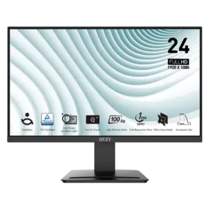 MSI PRO MP2412 23.8" VA Resolution 1920 x 1080 (FHD) 100Hz 1ms HDMI 1x DP D-Sub (VGA)-Black