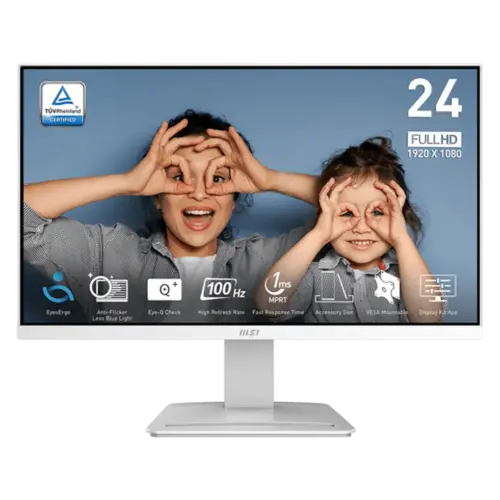 MSI PRO MP2412W 23.8" VA Resolution 1920 x 1080 (FHD) 100Hz 1ms HDMI 1x DP D-Sub (VGA)   
