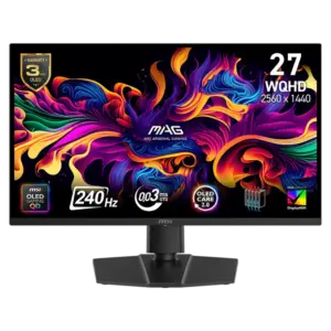 MSI MAG 273QP QD-OLED X24 27" Rapid IPS FLAT Resolution 2560 x 1440 (WQHD) QD-OLED 240Hz 0.3ms HDR True Black 400 2x HDMI 2.1 (WQHD@240Hz) 1x DisplayPort 1.4a (HBR3)