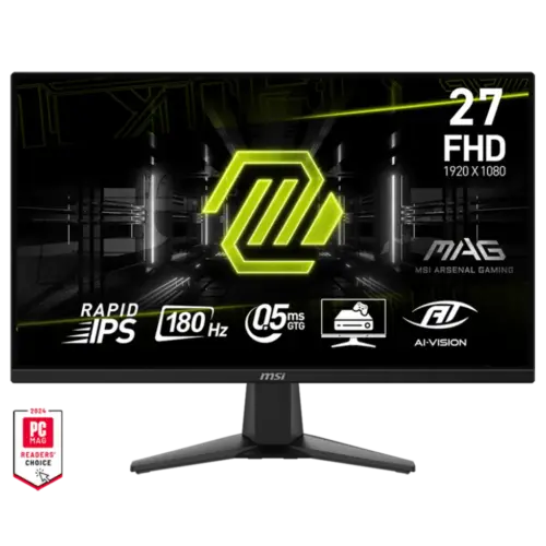 MSI MAG 275F 27" Rapid IPS FLAT Resolution 1920 x 1080 (FHD) 180Hz 0.5ms 2x HDMI 1x DisplayPort