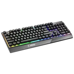 MSI VIGOR GK30 RGB Gaming Keyboard, 6-Zone RGB Lighting, Water Repellent & Splash-Proof, Mechanical-Like Plunger Switches, Black