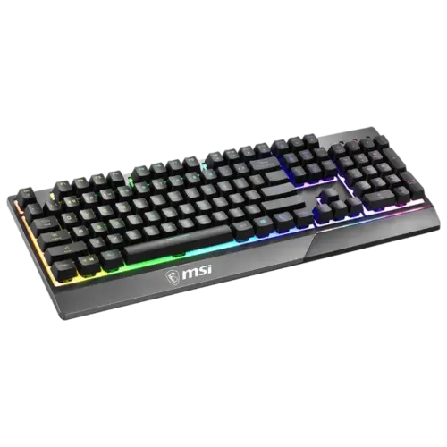 MSI VIGOR GK30 RGB Gaming Keyboard, 6-Zone RGB Lighting, Water Repellent & Splash-Proof, Mechanical-Like Plunger Switches, Black