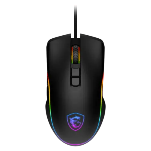 MSI FORGE GM300 Lightweight Gaming USB RGB Adjustable up to 7200 DPI 7-Button Desktop Laptop Gaming Mouse - Black