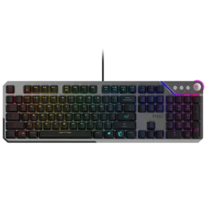 MSI STRIKE 600 KAILH Midnight PRO Silent Tactile SWITCHES - Ergonomic Keycaps, Anti-Slip Base, Per-Key RGB Mystic Light, USB 2.0 - Full-Sized