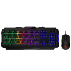 MSI FORGE GK100 COMBO AR-ENG – Gaming RGB Keyboard & Mouse Set, 19-Key Anti-Ghosting, 6400 DPI Optical Sensor