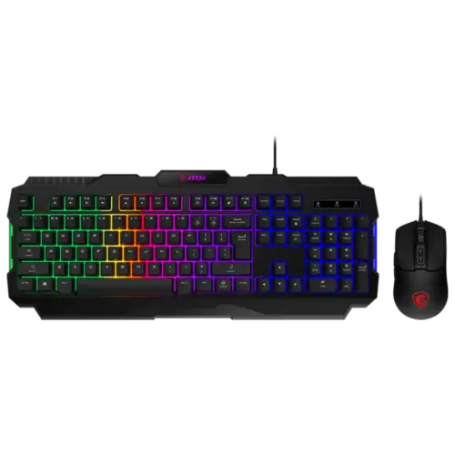 MSI FORGE GK100 COMBO AR-ENG – Gaming RGB Keyboard & Mouse Set, 19-Key Anti-Ghosting, 6400 DPI Optical Sensor