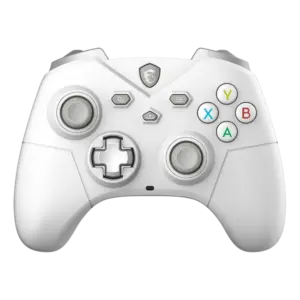 MSI FORCE GC300 WIRELESS WHITE Dual Vibration Dynamice Haptic Feedback 2-level Hall Effect Triggers, 2 Ergonomic Rear Buttons Gaming Controller for PC & Android