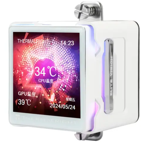 Thermalright Elite Vision 360 WHITE ARGB CPU Liquid Cooler w/ 2.7" IPS LCD Display, High Performance AIO w/ 3x TL-K12W - Image 2