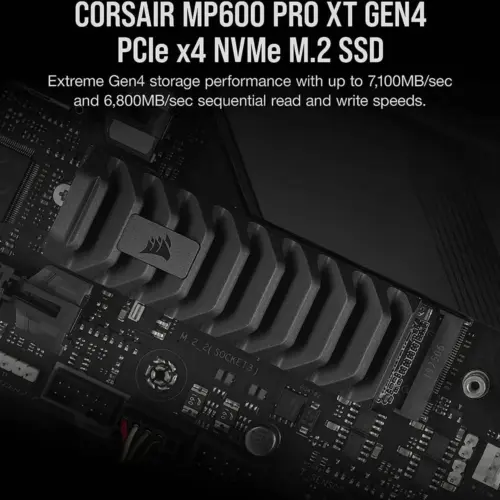 Corsair MP600 PRO XT 8TB Internal SSD, 3D TLC NAND, Up to 7000MB/s Sequential Read & 6100MB/s Sequential Write, PCIe Gen 4.0 x4 Interface, M.2 2280 Form Factor, 6000 TBW, Black | CSSD-F8000GBMP600PXT - Image 2