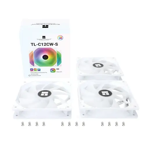 Thermalright TL-C12CW-S X3 (White 3PIN ARGB) Balance Performance 120mm PWM Cooling Fan Kit 3in1 w S-FDB Bearing - Image 3