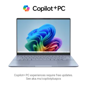 ASUS Vivobook S 14 (S5406); Copilot+ PC Super Light with Big Battery Core Ultra 7 256V Processor Intel AI Boost 16GB LPDDR5X 1TB SSD 14" 3K OLED 120Hz (Mist Blue)