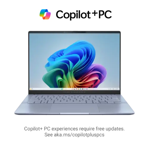 ASUS Vivobook S 14 (S5406); Copilot+ PC Super Light with Big Battery Core Ultra 7 256V Processor Intel AI Boost 16GB LPDDR5X 1TB SSD 14" 3K OLED 120Hz (Mist Blue)