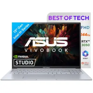 ASUS Vivobook 16X K3605VC 13th Gen Intel Core i7-13620H Processor NVIDIA RTX™ 3050 4GB GDDR6, 16GB DDR4, 1TB M.2 NVMe, 16.0-inch WUXGA 144Hz - Cool Silver