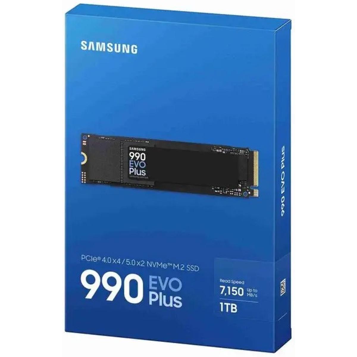 Samsung 990 EVO PLUS 1TB PCIe 4.0 NVMe M.2 SSD w/ Samsung V-NAND TLC Memory -Sequential Read/Write Up (7150/6300 MB/s)