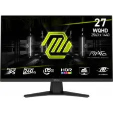 MSI MAG 274QF X24 27-inch 2560 x 1440 (QHD/2K) Gaming Monitor, 240Hz, Adaptive-Sync, HDMI, DisplayPort, VESA Mountable, Tilt, Height Adjustable, Speaker, 0.5ms, Black - 3 Years Warranty