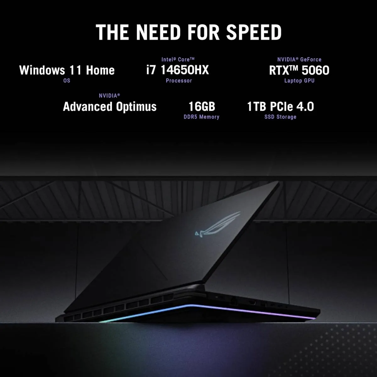 NEW 2025 Laptop ROG Strix G16 Intel® Core™ i7 14650HX Processor 5.2 GHz NVIDIA® GeForce RTX™ 5060 Laptop GPU 8GB GDDR7 16-inch FHD+ 165Hz IPS-level - Eclipse Gray - Image 12