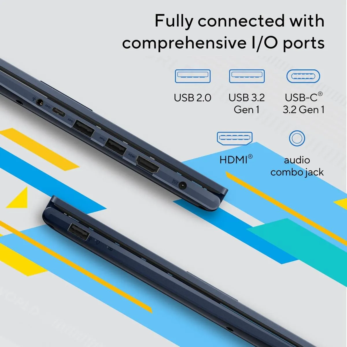 Laptop ASUS Vivobook 14, Intel Core™ i7-1355U 10-Cores Processor, 8GB DDR4, 14" FHD IPS 250nits Display, Wi-Fi 6E, Bluetooth 5.3 - Quiet Blue - Image 9