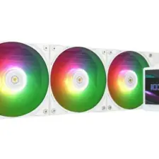 Thermalright Grand Vision 360 ARGB WHITE CPU Liquid Cooler w/ 3.4" IPS LCD Display for system info, images, GIFs, and animations, High Performance AIO TL—H12W-X28-S