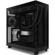 NZXT H6 Flow Perforated Compact Dual-Chamber Mid-Tower Tempered Glass Gaming Case w/ 3xF120Q Fans & USB Type-C Port - Black