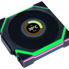 Lian Li UNI FAN SL Wireless LCD 120 (Reverse Blade) Single w/ Dual Zone ARGB, High Performance, 1.6" IPS Full color LCD Display, Daisy-Chain Style, 2.4 GHz Wireless Receiver (Included) - Black