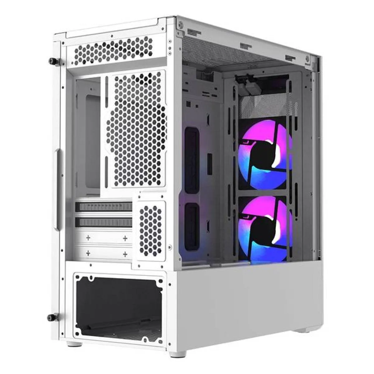 COOLER MASTER MasterBox TD300 Mesh White Mini Tower Tempered Glass Gaming Case w 2x ARGB Fans - Image 2