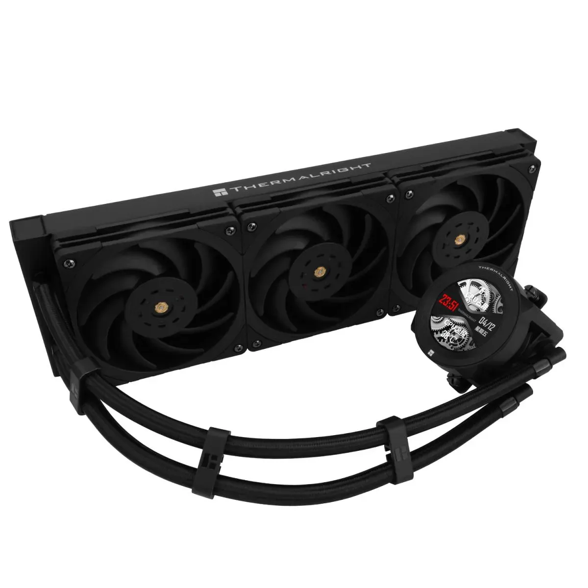 Thermalright Core Vision 360 BLACK Non-RGB CPU Liquid Cooler w/ 2.1" IPS LCD Display, High Performance AIO w/ TL-B12