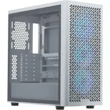 Cooler Master Elite 502 (White) ATX ARGB Mid Tower Tempered Glass Mesh Perforated Performance Design Gaming Case w/ 3 x120mm ARGB Fan & Type-C