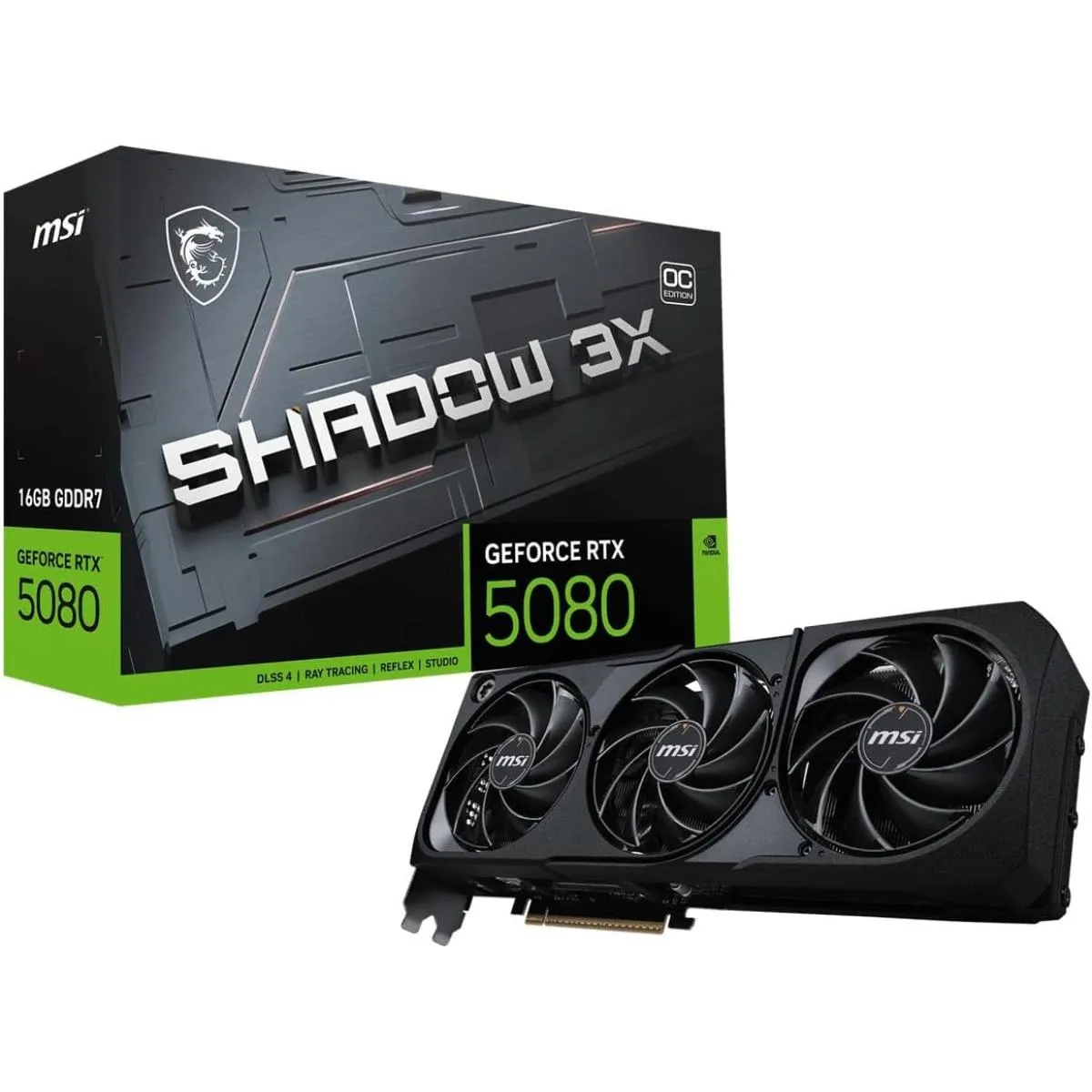 MSI GeForce RTX 5080 SHADOW 3X OC 16GB GDDR7 - Graphics Card