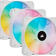 Corsair iCUE SP120 RGB ELITE 3IN1(White) PWM PC Low-Noise High & Performance Fans & w/ ICue Node Core Controller