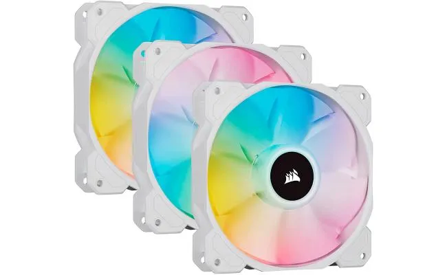 Corsair iCUE SP120 RGB ELITE 3IN1(White) PWM PC Low-Noise High & Performance Fans & w/ ICue Node Core Controller