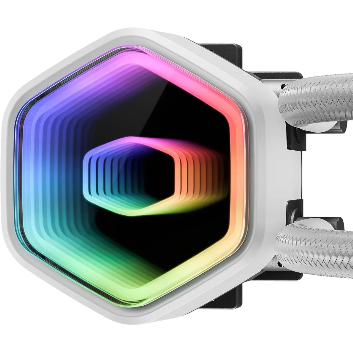 Cooler Master MasterLiquid 360 Core II (White) ARGB High- Preformance AIO CPU Liquid Cooler, Dual Chamber Pump Design, Infinity Mirror Pump Cover Design, Pre-installed 3x 120mm Argb Fan - Image 3