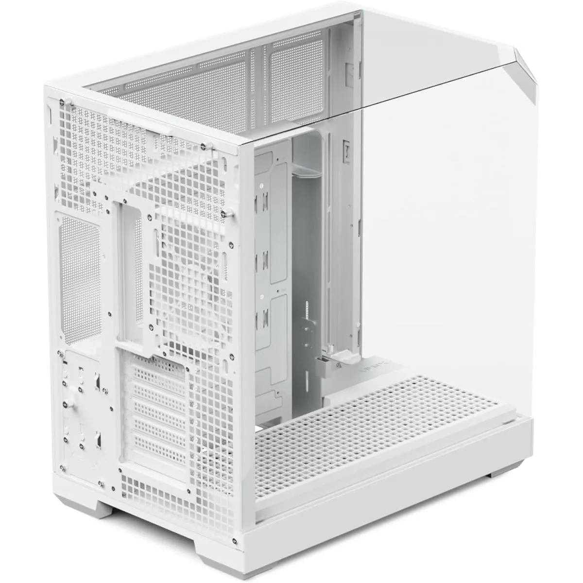 APNX V2 (White) Dual Chamber Premium Sleek Panoramic 3 Glasses Design ATX Mid Tower Tempered Glass Gaming Case w/ 4x140mm ARGB Fans, Support Up To 10x12cm Fans, Reverse Connector Motherboard & Type-C - Image 3