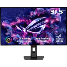 ASUS ROG Strix OLED XG32UCWG Gaming Monitor 32" 4K TrueBlack Glossy OLED, Dual Mode (4K@165Hz, FHD@330Hz), 0.03ms (GTG), G-SYNC® compatible, Custom Heatsink, OLED Care Pro, Neo Proximity Sensor, VESA DisplayHDR™ 400 True Black, Auto KVM, USB Type-C
