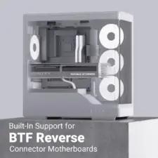 AeroCool P500A DIGI (White) ARGB Stylish Panoramic Fish Tank Design ATX Mid Tower Tempered Glass Gaming Case w/ 4 Pre-installed 120mm ARGB Fans, Type-C & BTF Compatibility (Reverse Connectors)