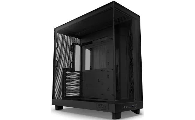 NZXT H6 Flow Perforated Compact Dual-Chamber Mid-Tower Tempered Glass Gaming Case w/ 3xF120Q Fans & USB Type-C Port - Black - Image 2