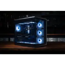 Cooler Master Elite 600 (Black) ATX ARGB Mid Tower Tempered Glass Panoramic Dual Chamber Fish Tank Gaming Case w/ 7 x120mm ARGB Fan (Side Reverse) & Type-C