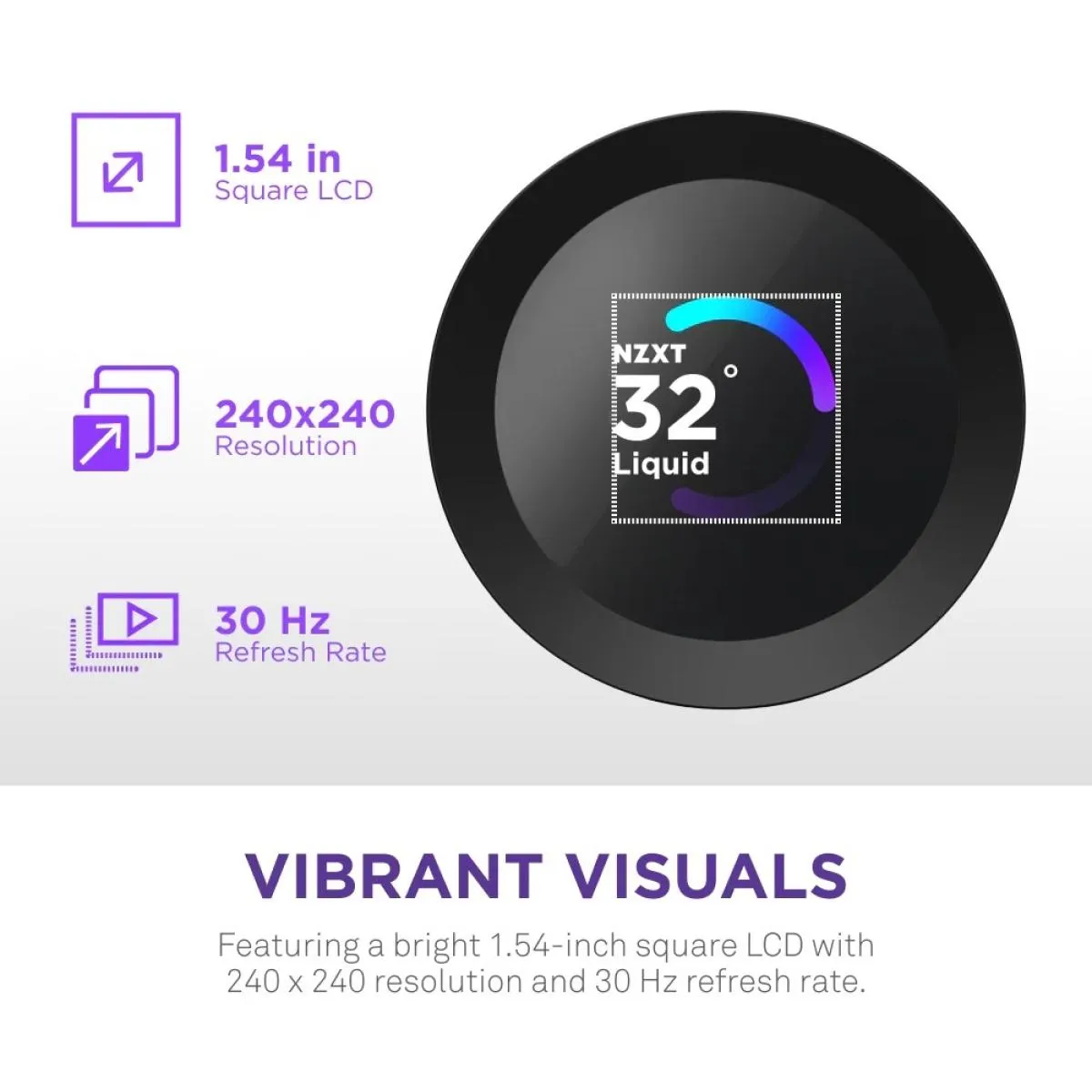NZXT Kraken Plus 360 RGB (White) LCD Display All-In-One 360mm Liquid CPU Cooler w/ Enhanced Cold Plate, RPM, Static Pressure F360 RGB Core Single Frame Fan - Image 2