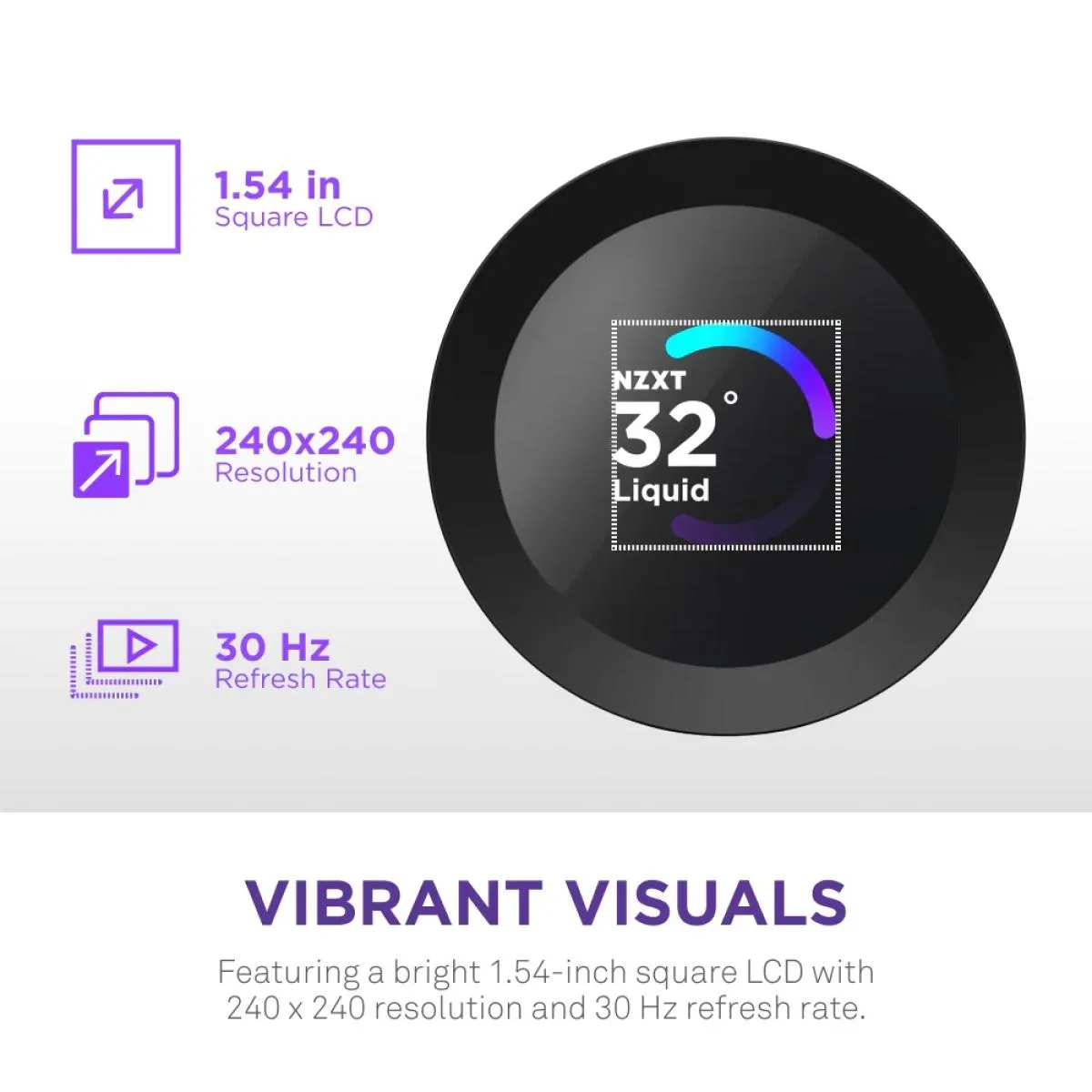 NZXT Kraken Plus 360 RGB (Black) LCD Display All-In-One 360mm Liquid CPU Cooler w/ Enhanced Cold Plate, RPM, Static Pressure F360 RGB Core Single Frame Fan - Image 2