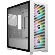 COOLER MASTER Elite 301 (White) Micro-ATX ARGB Mini Tower Tempered Glass Gaming Case, Front Performance MESH Panel w/ 3 x120mm ARGB Fan & USB Type C